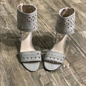 Gray sandals with heels